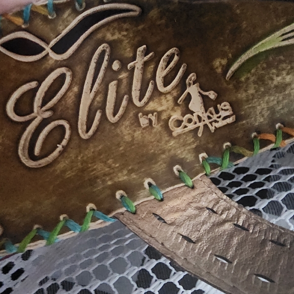 Elite by Corey's owner toe heels size 7 brown and then Muilti colors with brass - Picture 5 of 16